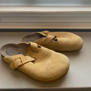 Suede Birkenstock Boston - taupe